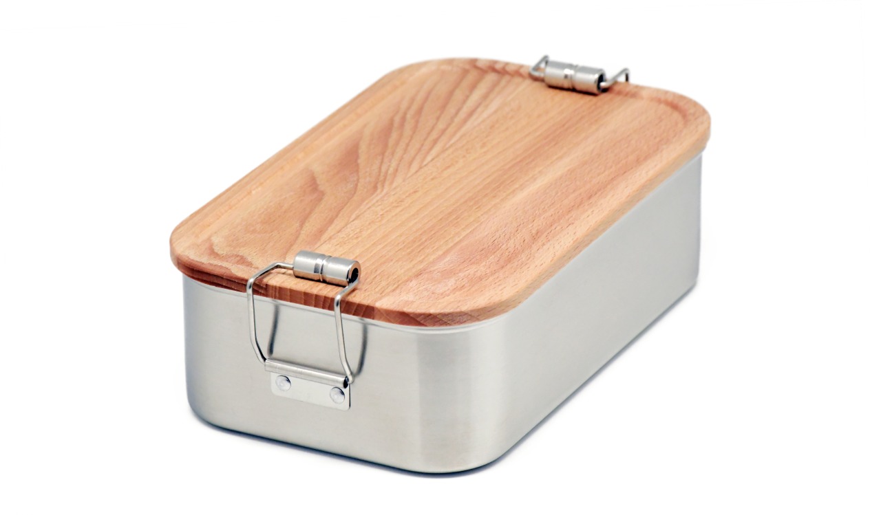 Lunch box z bukową pokrywą