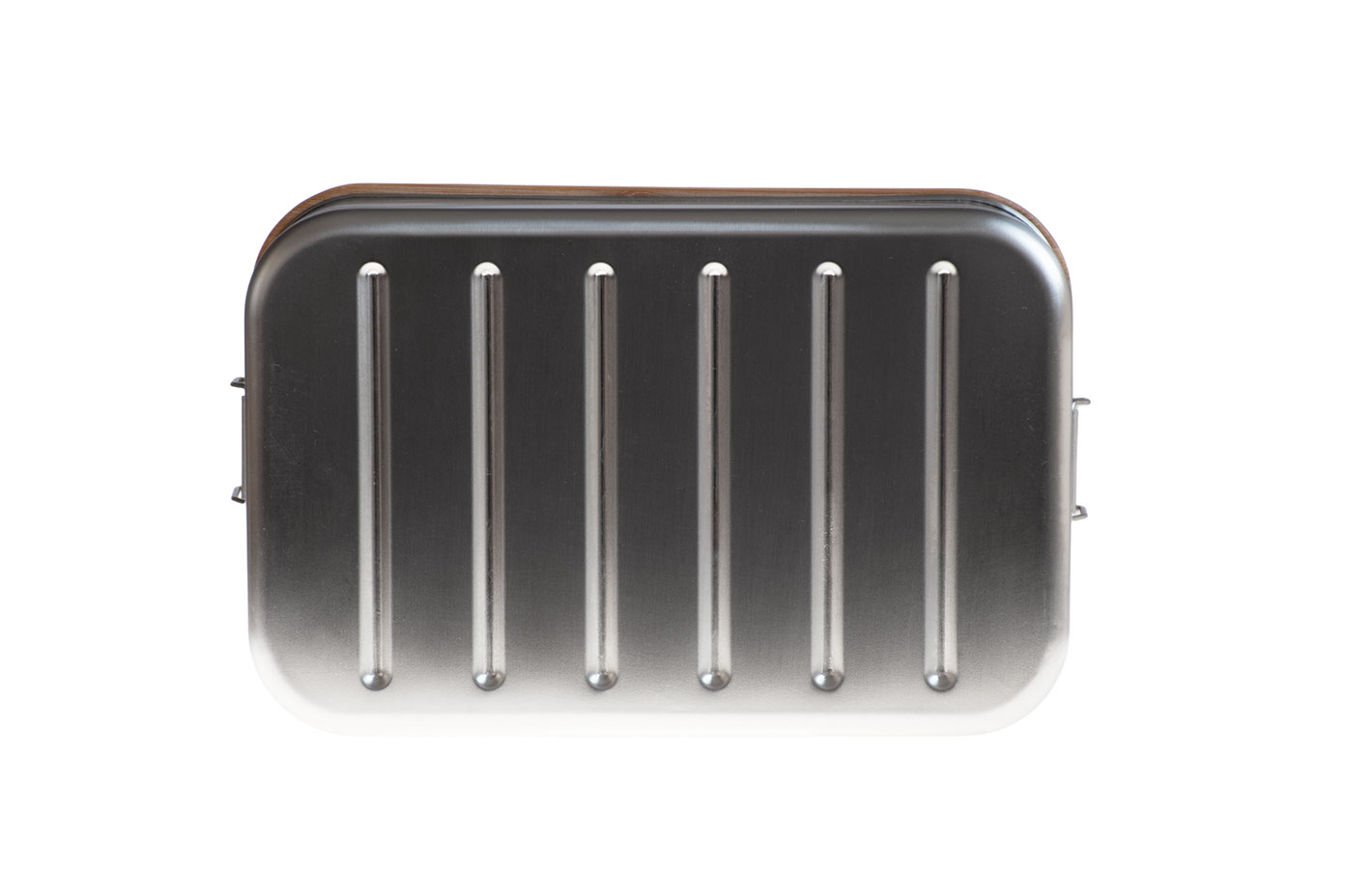 Bodenansicht große Edelstahl Lunchbox 1800ml mit Bambusdeckel