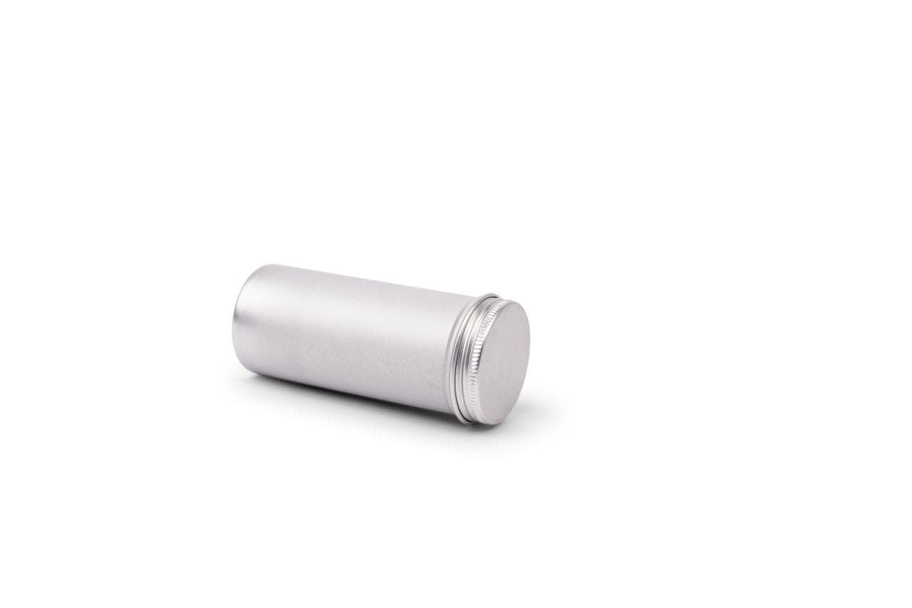 Okrągłe aluminiowe pudelko I 135ml