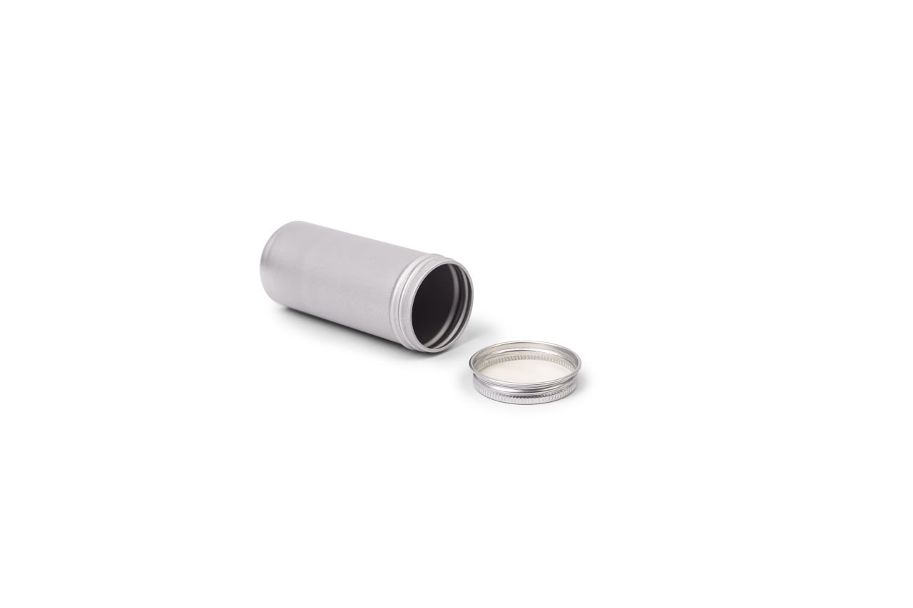 Okrągłe aluminiowe pudelko I 135ml