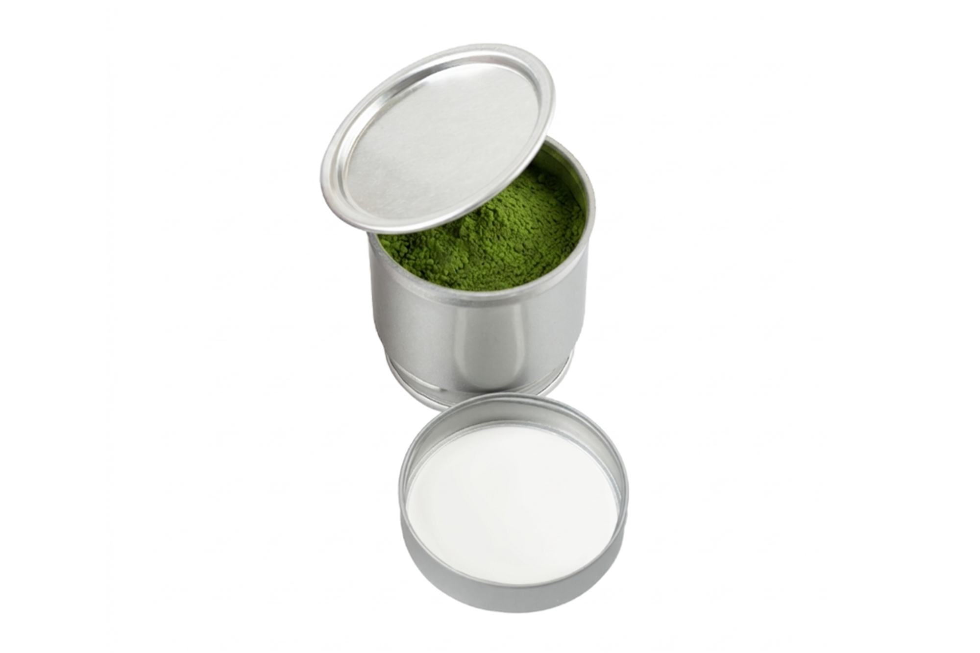Matcha Dosen aus Metall mit abnehmbarem Boden