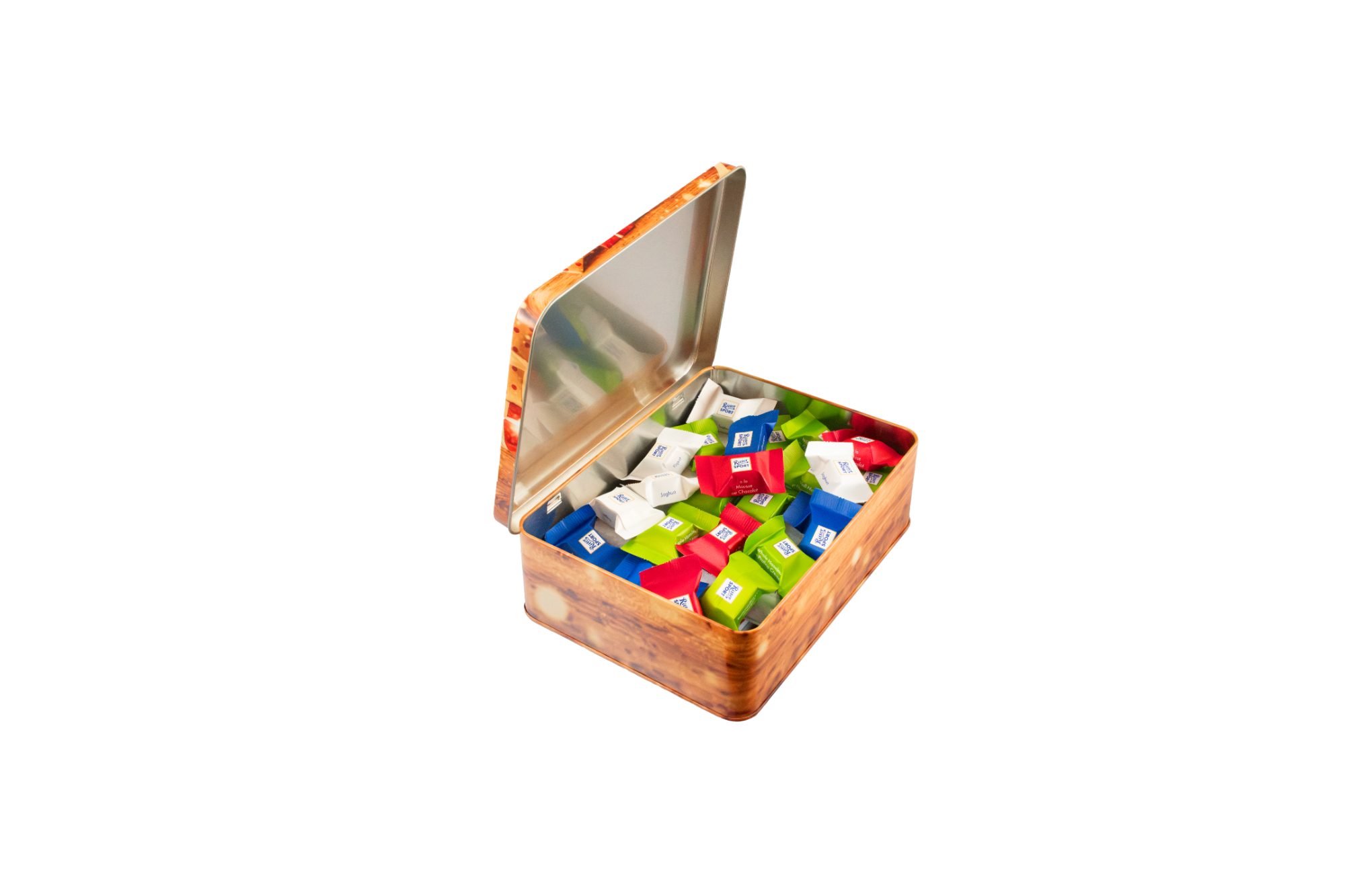Świąteczna puszka prezentowa z nadrukiem
