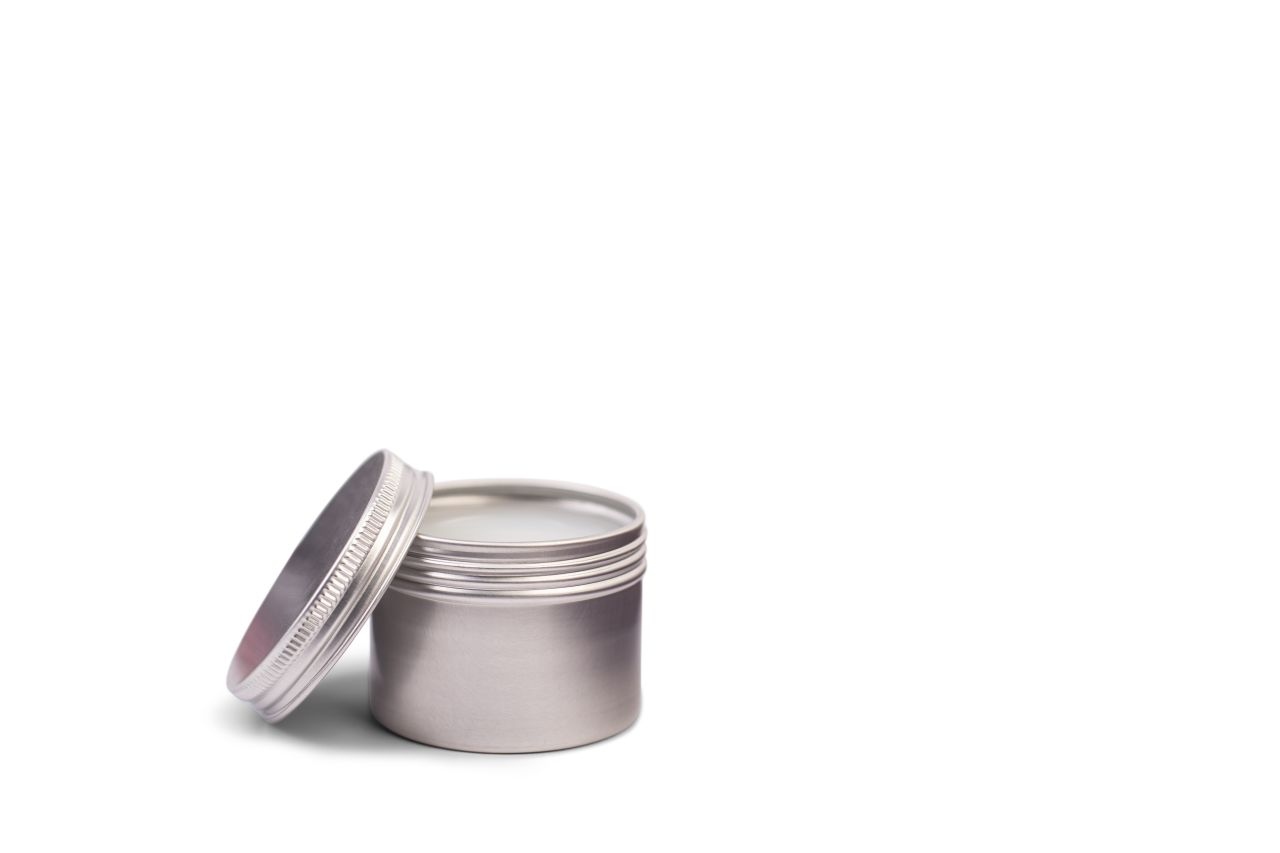 Okrągłe aluminiowe pudelko 80ml